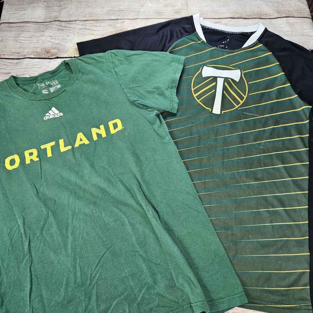 2 Portland Timbers Soccer T Shirts Short Sleeve Men's Size Small *have Wear